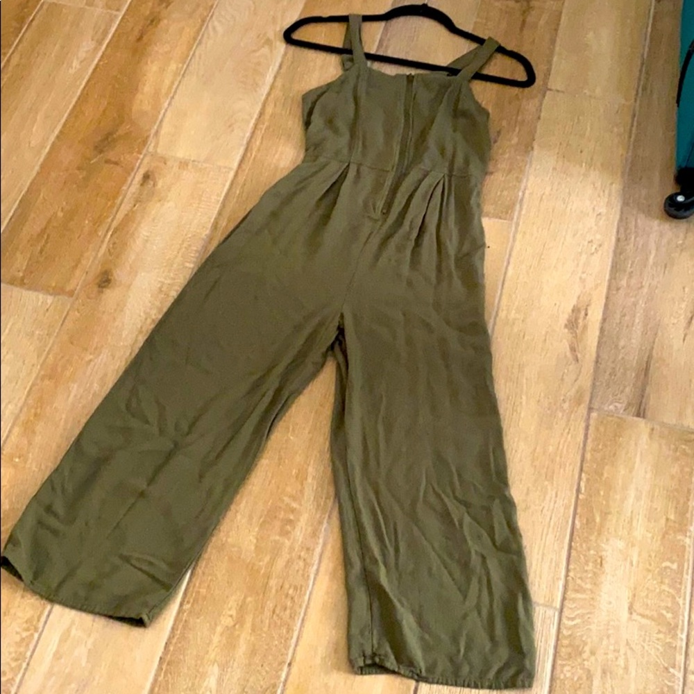 Girls green romper with zipper